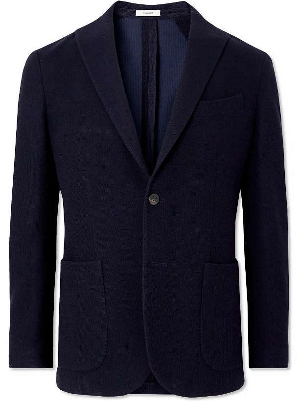 Photo: Boglioli - K-Jacket Slim-Fit Unstructured Wool and Cotton-Blend Blazer - Blue