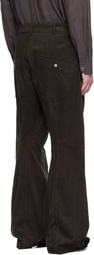 Omar Afridi Gray Knee Darted Flare Micro Cord Trousers