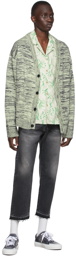 John Elliott Black & Green Glitch Cardigan