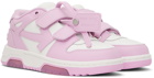 Off-White Kids Pink & White Out Of Office Straps Sneakers