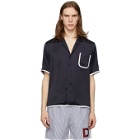 Daniel W. Fletcher Navy Contrast Binding Pyjama Shirt