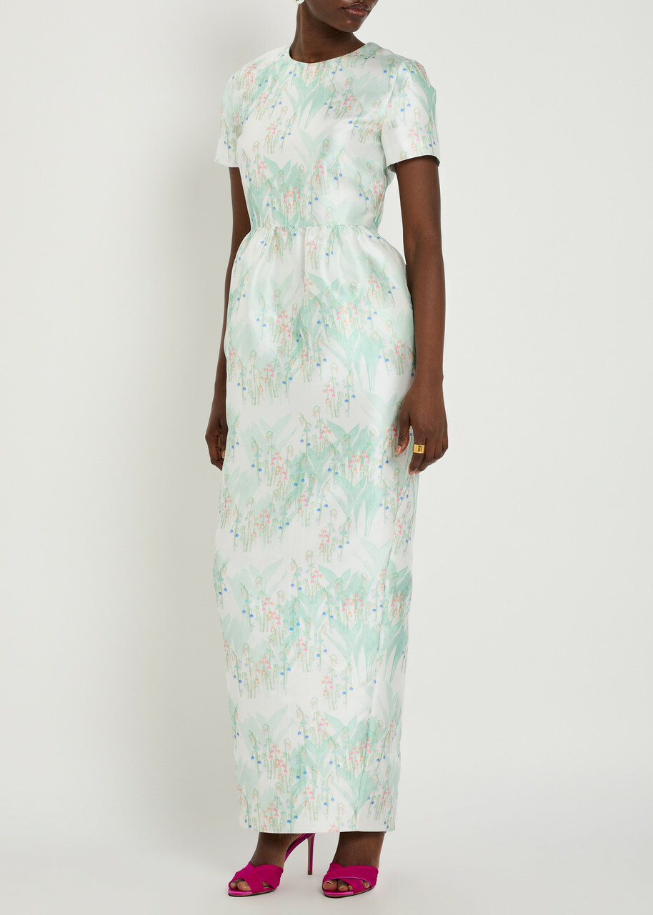 Bernadette Lexi Printed Satin Maxi Dress Multicoloured