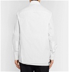 Valentino - VLTN Strap-Detailed Printed Cotton-Poplin Shirt - White