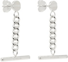 Stolen Girlfriends Club Silver Curb Hanging Bar Earrings