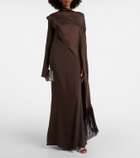 Taller Marmo Mounia caped crêpe cady gown
