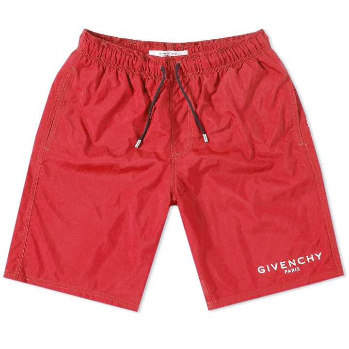 Photo: Givenchy Logo Swim Short Red & White