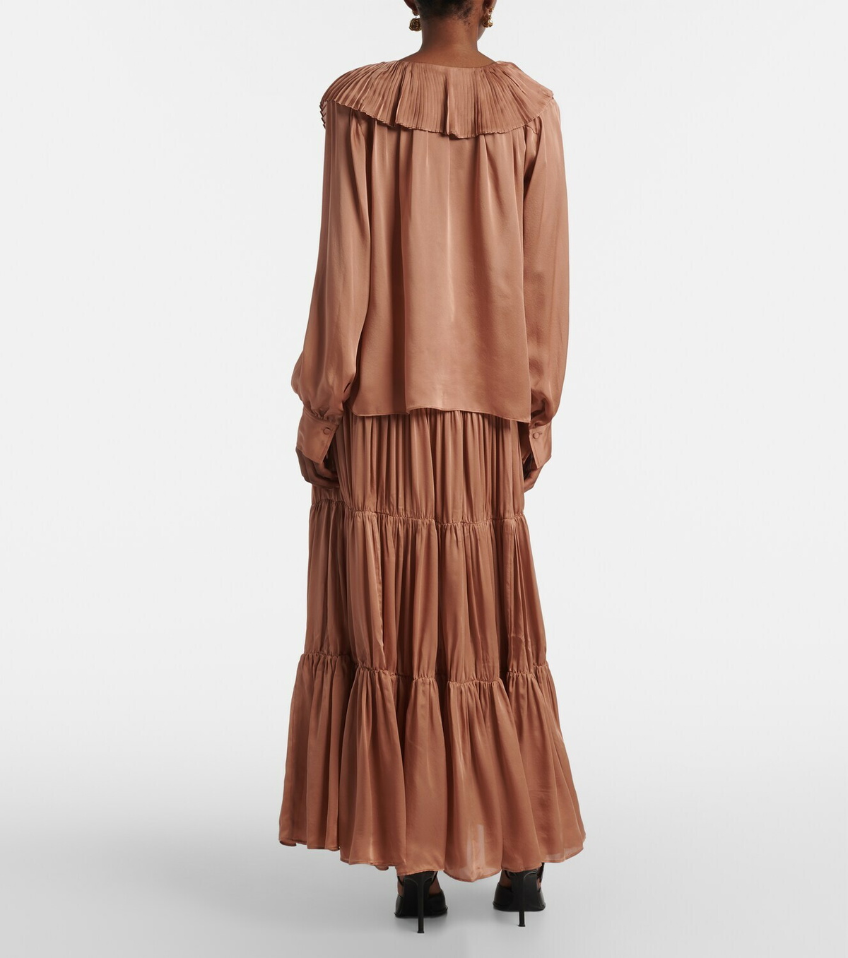 Ulla Johnson Liese pleated silk satin blouse