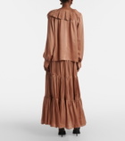 Ulla Johnson Liese pleated silk satin blouse
