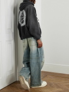 SAINT MXXXXXX - Fear of God Distressed Logo-Print Cotton-Jersey Hoodie