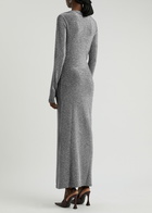 Day Birger ET Mikkelsen Halsey Ruched Metallic Lamé Maxi Dress Black