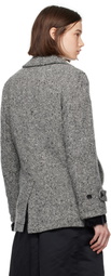 Black Comme des Garçons Black Tweed Herringbone Coat