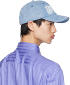 Acne Studios Blue Printed Denim Cap