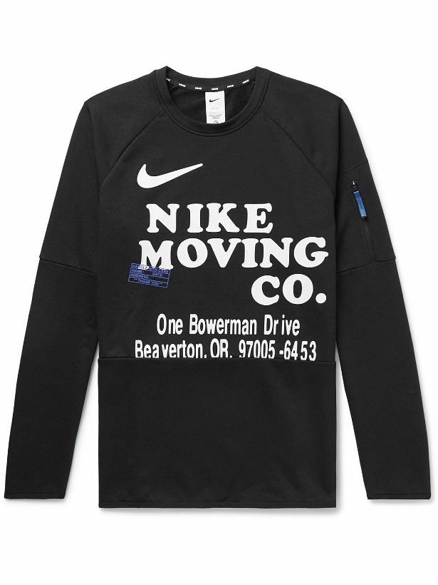 Photo: Nike Training - Logo-Print Cotton-Blend Jersey Sweatshirt - Black