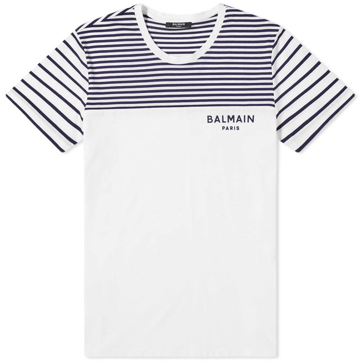 Photo: Balmain Logo Mariniere Tee