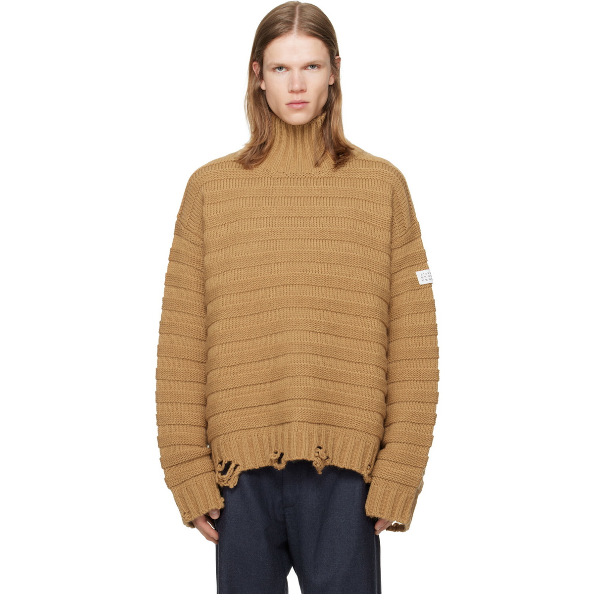 MM6 Maison Margiela Beige Wool Turtleneck