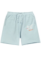Saint Mxxxxxx Logo-print Cotton Shorts Light Blue