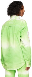 Heron Preston Green Tie-Dye Label Shirt