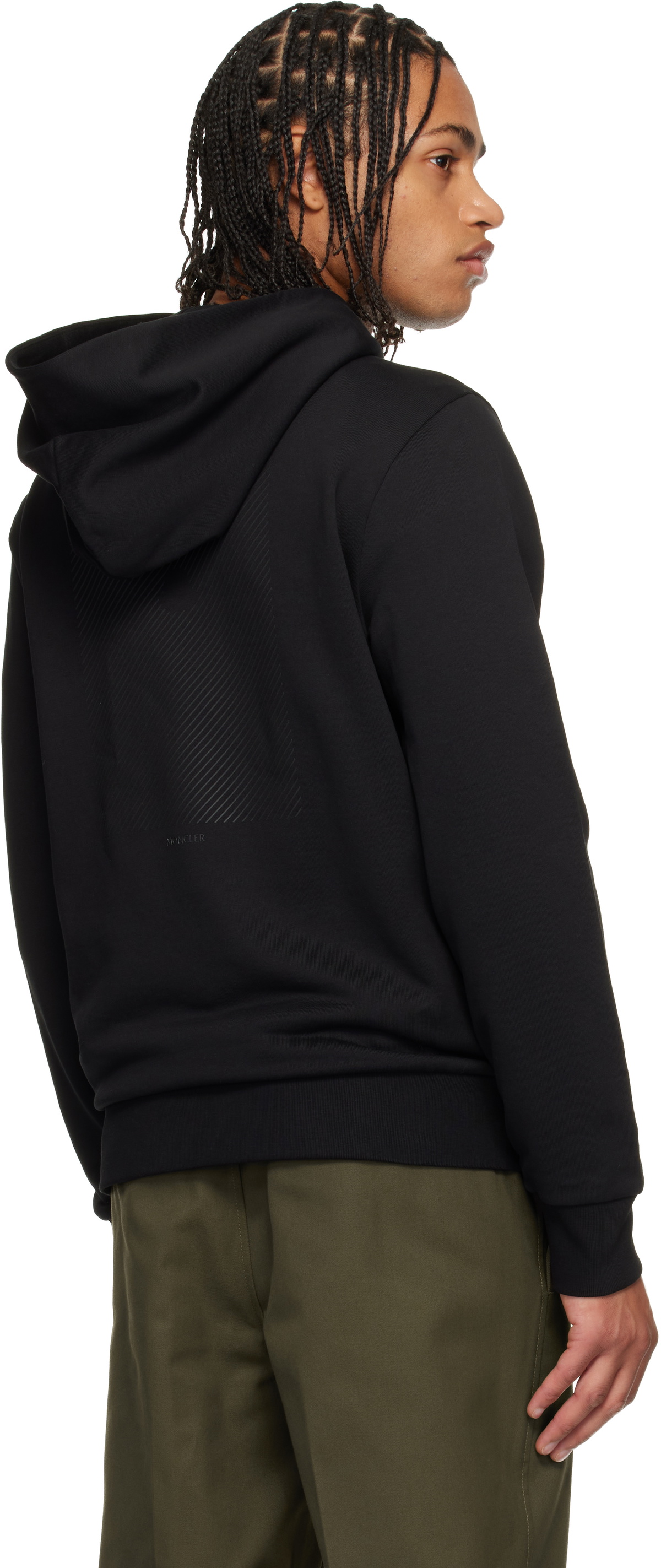 Moncler Black Tonal Back Logo Cotton Hoodie