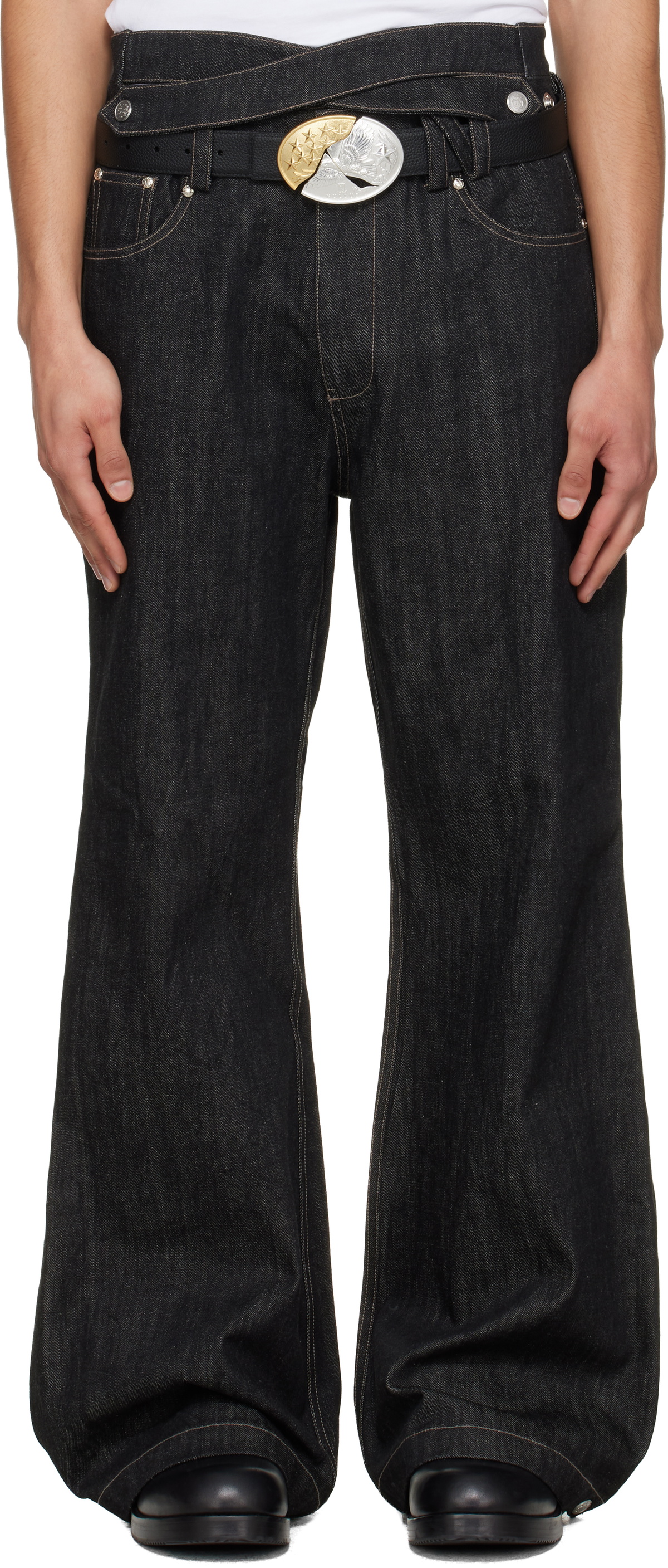 NULLUS Blue Intertwined Structure Selvedge Jeans NULLUS