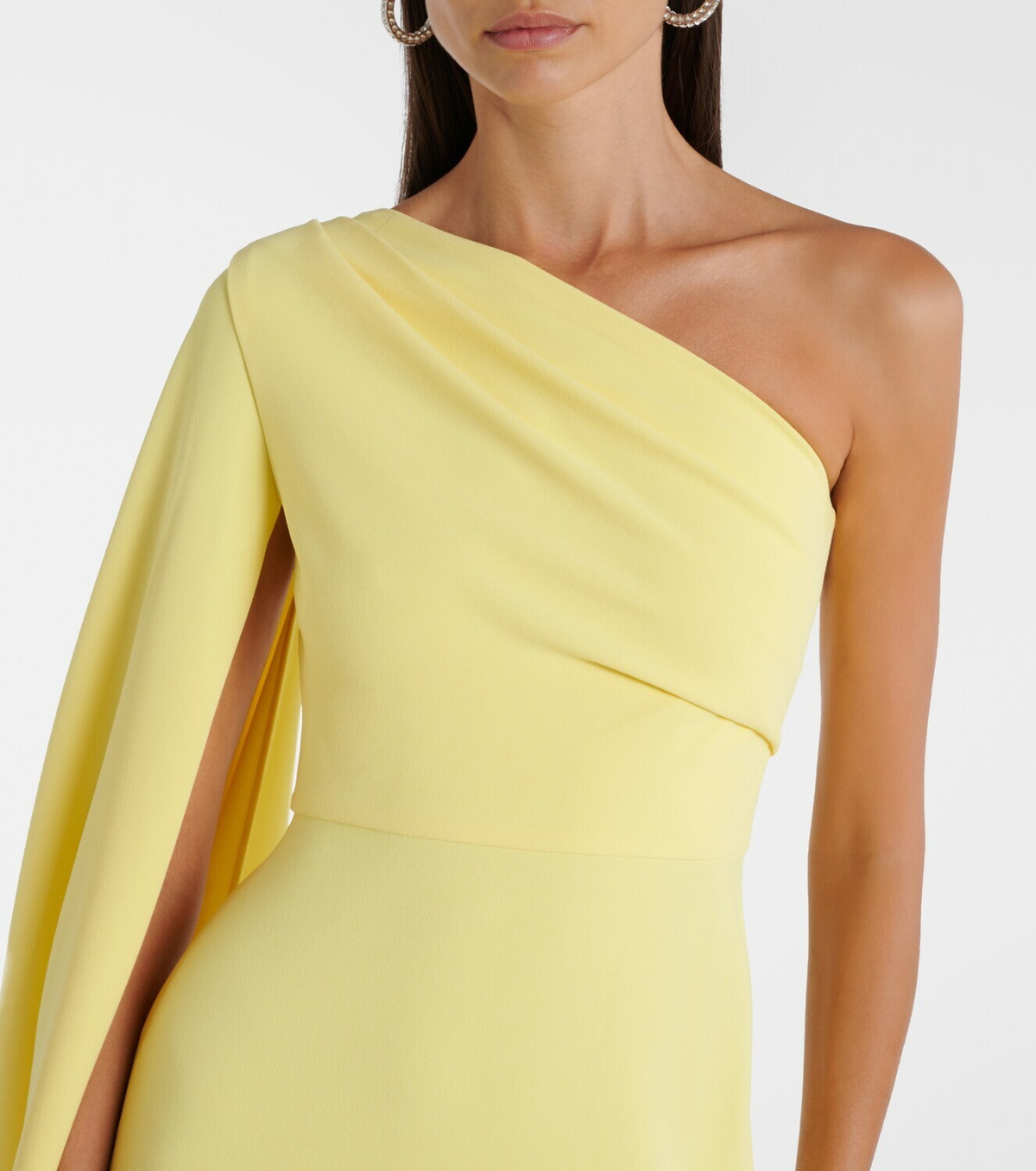 Solace London Yazmin asymmetric caped gown