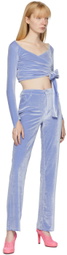 Maisie Wilen Purple Velour Dramady Wrap Top