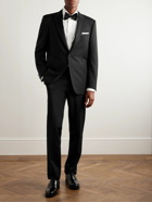 Canali - Straight-Leg Satin-Trimmed Wool and Mohair-Blend Tuxedo Trousers - Black