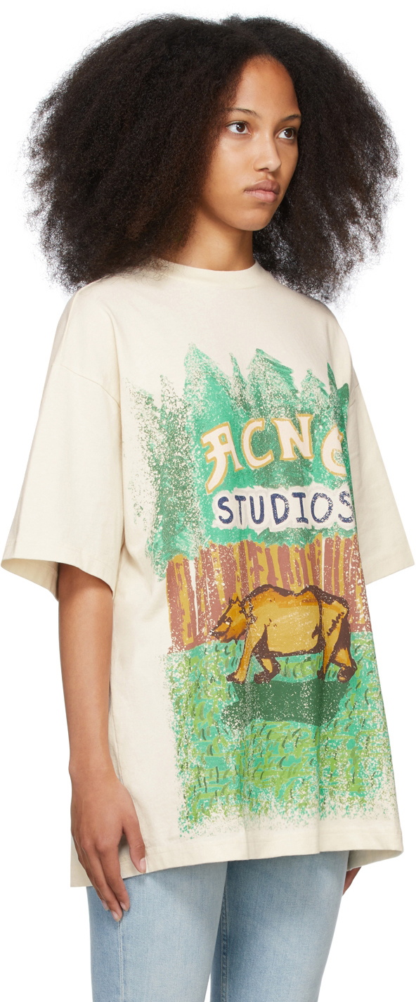 Acne Studios Beige Grant Levy Lucero Edition Oversized Graphic T