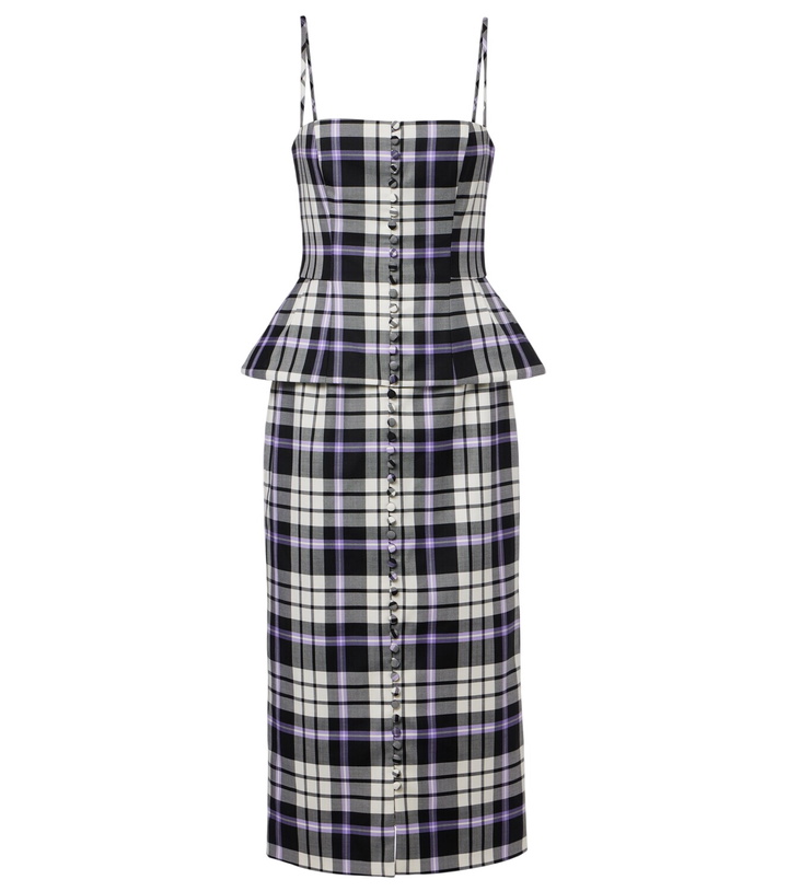 Photo: Carolina Herrera Checked trompe l’œil wool midi dress
