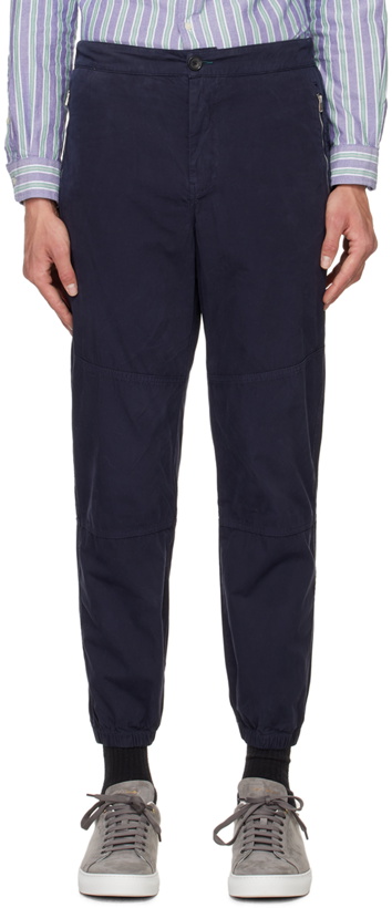 Photo: PS by Paul Smith Navy Paneled Trousers