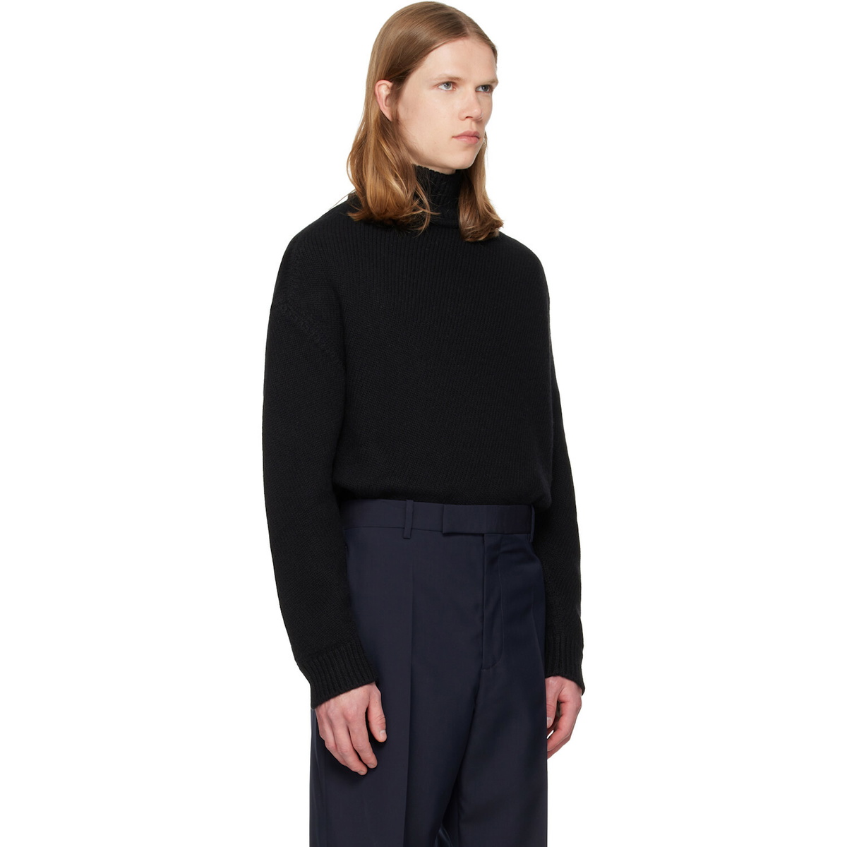 Jil Sander Black Wool & Cashmere Turtleneck
