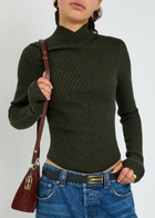 Victoria Beckham Ribbed Merino Wool top Green