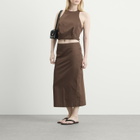 ST. Agni Women's Paper Taffeta Column Skirt in Mocha