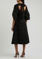 Stine Goya Floral-jacquard Terry Midi Dress Black