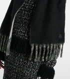 Moncler Logo alpaca and wool-blend scarf