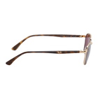 Ray-Ban Gold and Tortoiseshell Metal Square Sunglasses