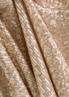 Norma Kamali Sequined Ruched Gown Beige