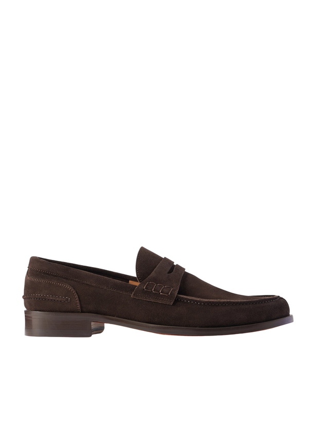 Photo: Mr P. - Split-Toe Suede Penny Loafers - Brown