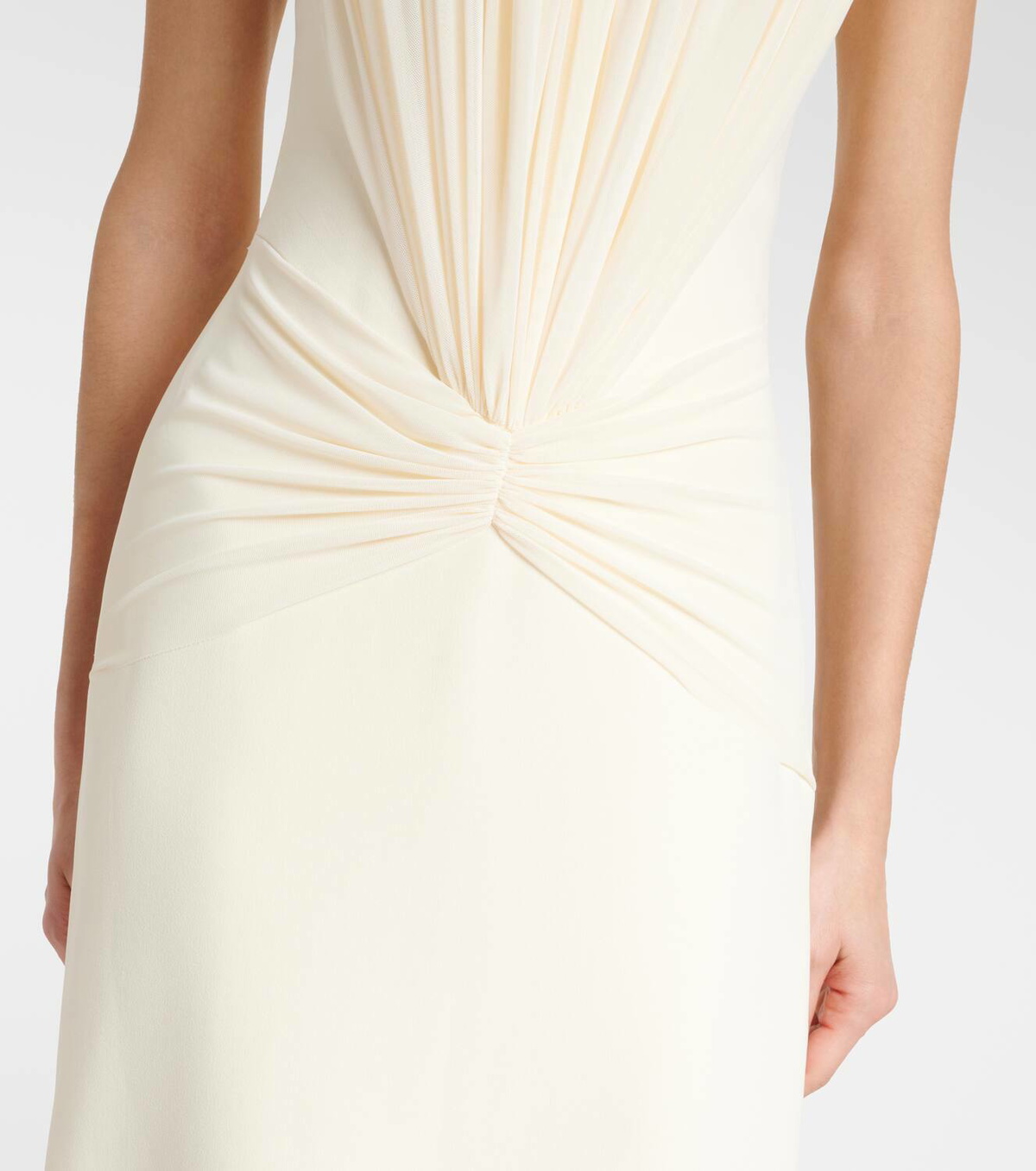 David Koma Scarf-detail ruched cady cocktail dress David Koma