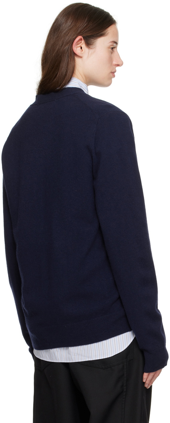 Comme des Garçons Shirt Navy Y-Neck Cardigan