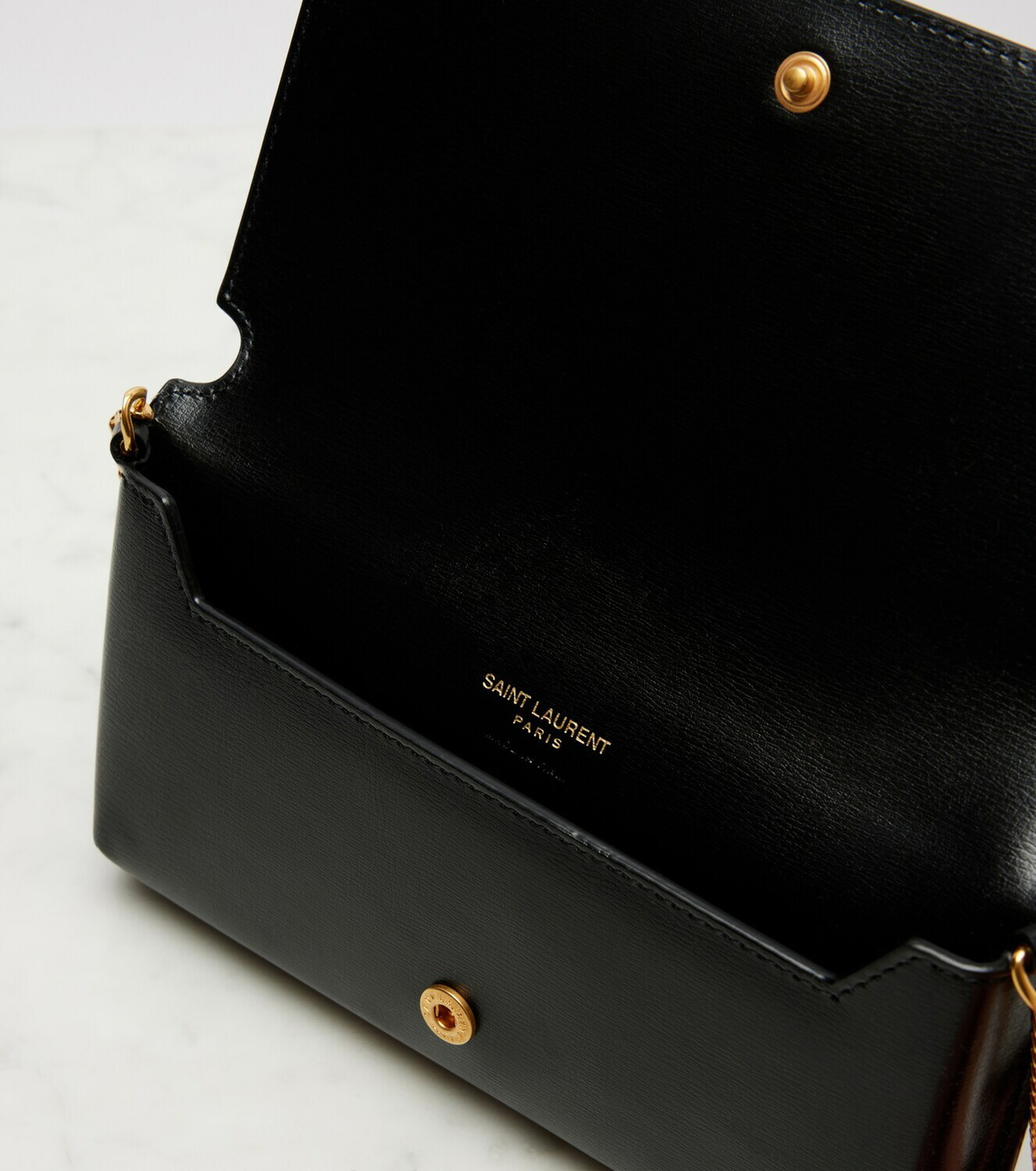 Saint Laurent Cassandre leather phone pouch