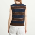 Samsøe Samsøe Women's Sajeanne Hairy Knit Vest Top in Black Coffee Stripe
