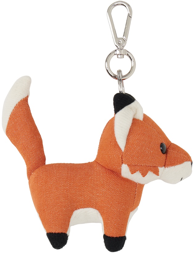 Photo: Maison Kitsuné Orange & White Medium Fox Keychain