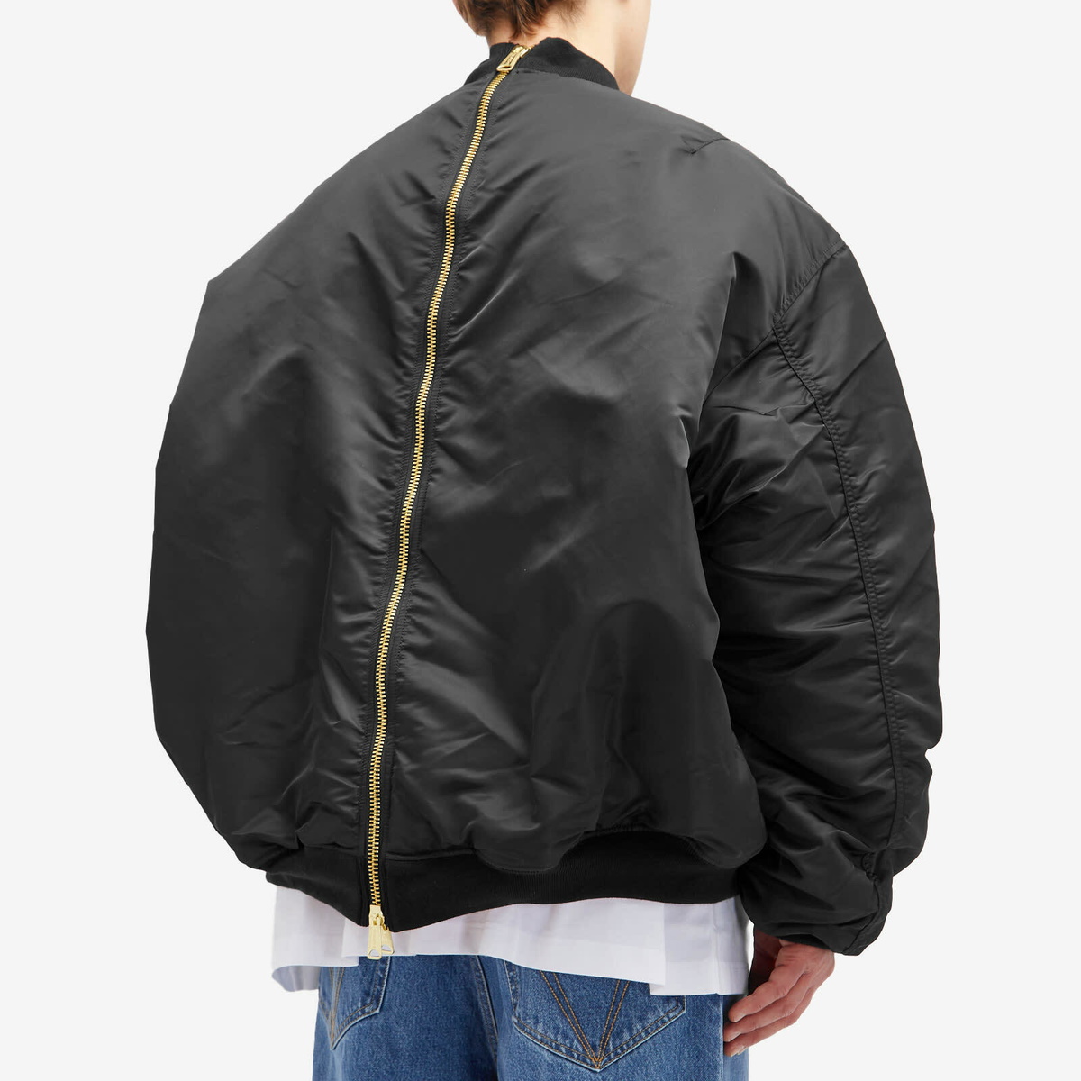 VETEMENTS Men's Double Zip Bomber Jacket in Black