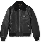 rag & bone - Shearling-Trimmed Leather Aviator Jacket - Black