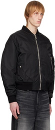 Givenchy Black Gathered Bomber Jacket