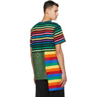 Comme des Garcons Homme Plus Multicolor Striped Patchwork T-Shirt