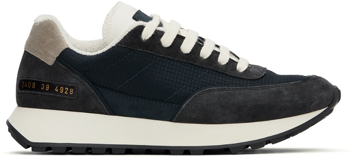 Photo: Common Projects Navy & Black Track Classic Sneakers