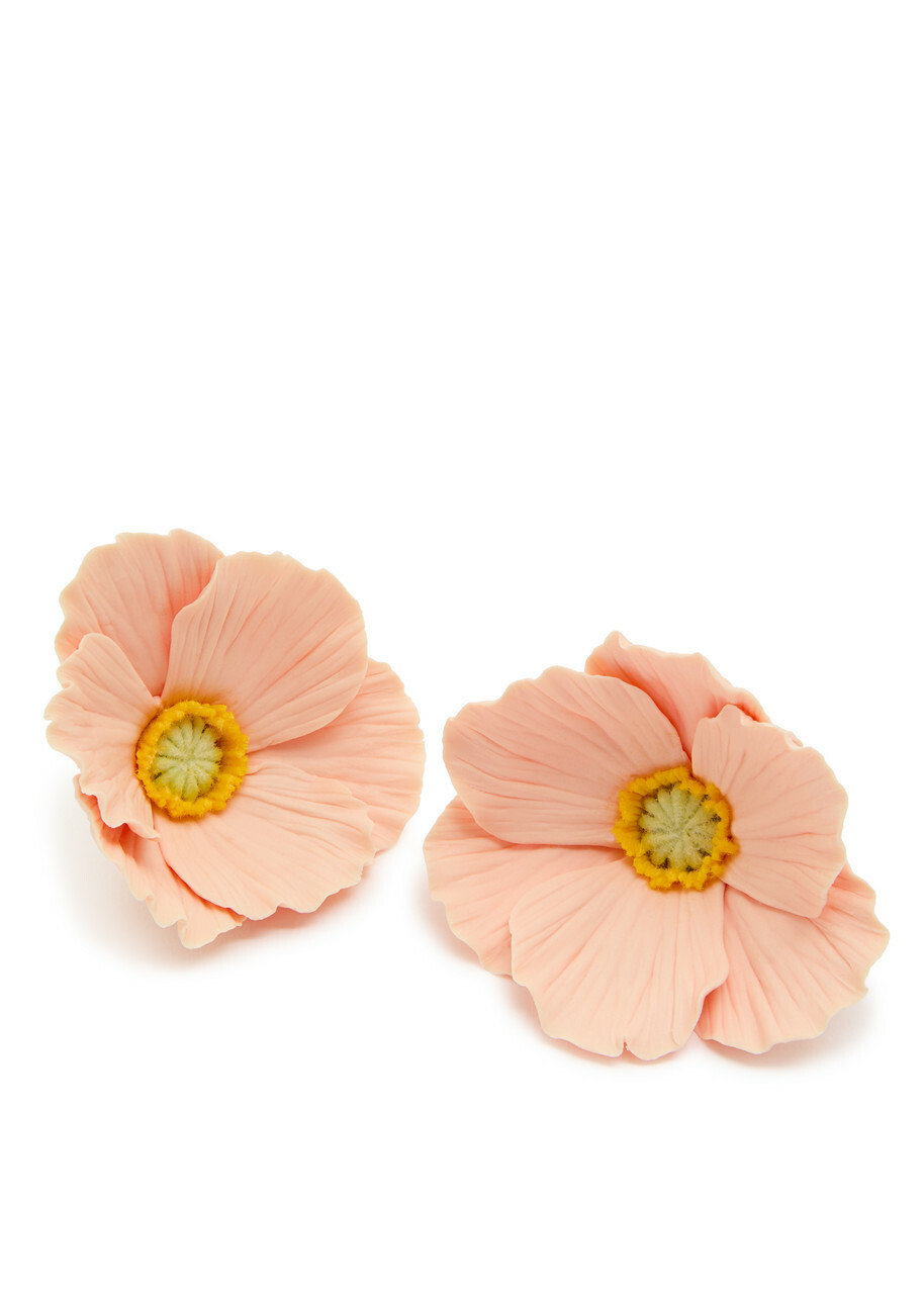 Jennifer Behr Demetria Floral 18kt Gold-plated Drop Earrings - Pink - One Size