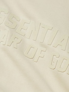 FEAR OF GOD ESSENTIALS - Logo-Flocked Cotton-Blend Jersey Hoodie - Neutrals