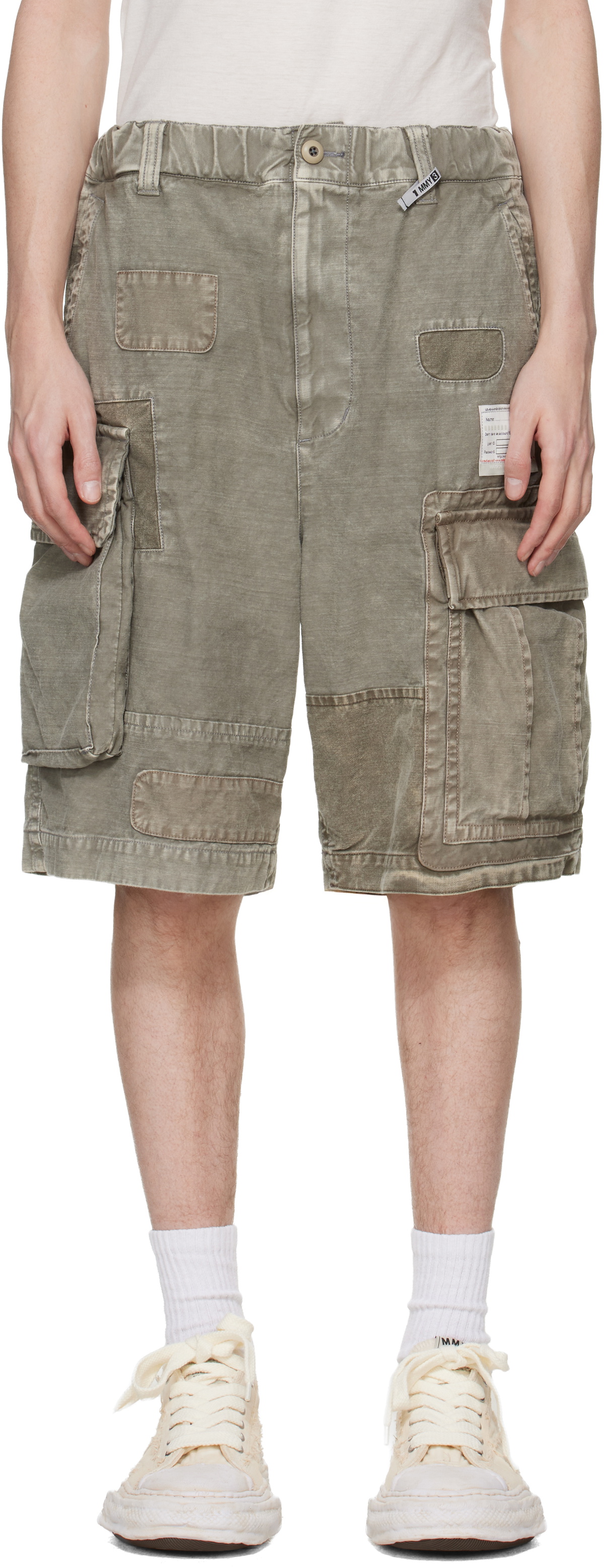 Maison MIHARA YASUHIRO Taupe Repaired Cargo Shorts